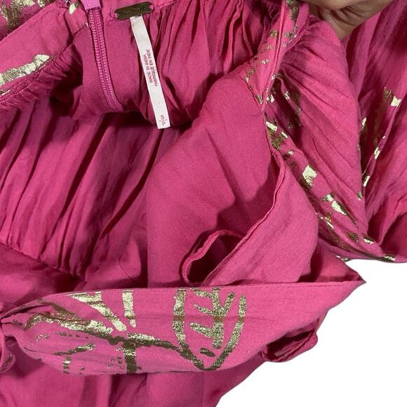 Free People Baja Babe Hot Pink Midi Dress - S - Picture 5 of 7